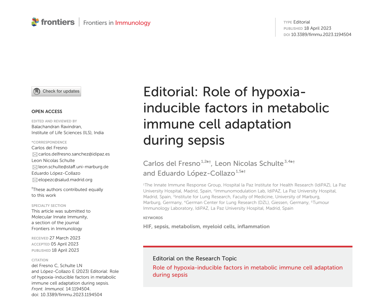 Role of hypoxia